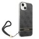 Guess 4G Print Strap dėklas iPhone 14 Plus telefonui, juodas