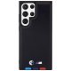 BMW Leather Stamp Tricolor dėklas Samsung Galaxy S23 Ultra S918, juodas