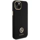 Guess Silicone Logo Strass 4G dėklas iPhone 15 Plus / 14 Plus, juodas