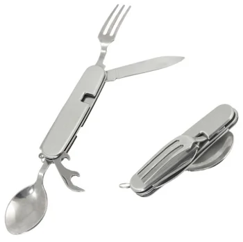 4-in-1 Tourist Multi-Tool Utensil Set AG534C, Silver