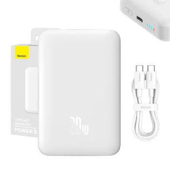 Išorinė baterija Baseus Mini Magnetic 20W 10000mAh, balta