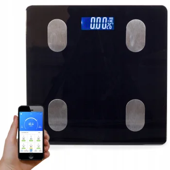 Išmaniosios analitinės vonios svarstyklės su Bluetooth, 180 kg, juodos