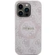 Guess iPhone 14 Pro Max Case 4G Collection Leather Metal Logo MagSafe, Pink