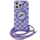 Karl Lagerfeld dėklas iPhone 15 Pro Max su virvele IML Crossbody Monogram, violetinis