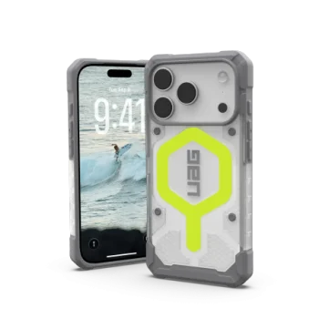 UAG Pathfinder Clear MagSafe Phone Case Cover iPhone 17 Pro - Neon Gray