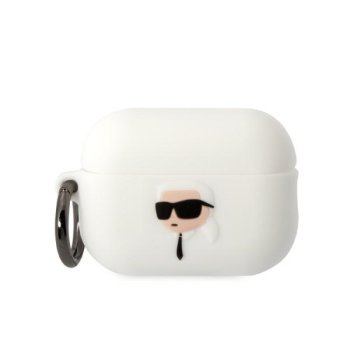 Karl Lagerfeld 3D Silicone NFT Karl dėklas AirPods Pro 2, baltas