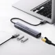 Ugreen CM475 USB 3.0 šakotuvas su RJ-45 ir USB-C PD, pilkas
