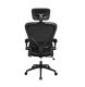 Ergonominė biuro kėdė Case 132644 su reguliuojama galvos atrama, juoda