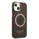 Guess Gold Outline Translucent MagSafe dėklas iPhone 13, juodas