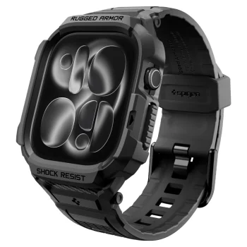 Spigen Rugged Armor Pro laikrodžio dirželis su dėklu Apple Watch 46mm, Matte Black