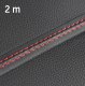 Car Interior Decorative Trim Strip 2m, Black with Red Stitching