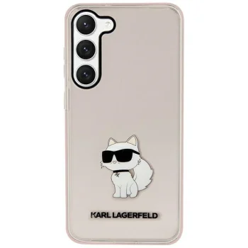 Karl Lagerfeld Choupette dėklas Samsung Galaxy S23 telefonui, rožinis