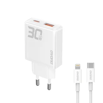 Dudao A30EUL 30W GaN įkroviklis USB-A / USB-C su USB-C - Lightning laidu