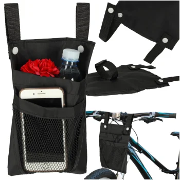 Bicycle / Scooter Handlebar Bag with Phone Pocket, Black