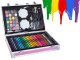 Art set for kids in carry case, 145 pieces, pink