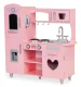 Large Wooden Play Kitchen for Kids with Sound Effects by ECOTOYS, Pink