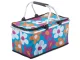Foldable Thermal Picnic Basket, 48x28x22 cm, Green Floral