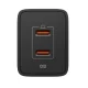 Tinklo įkroviklis Spigen Essential EE472EU 2-port USB-C 47W GaN - juodas