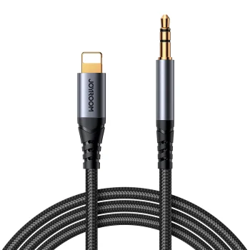 Audio laidas Joyroom Audio Transfer Series SY-A06 3.5 mm - Lightning 1.2 m, juodas