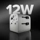 SBS universalus kelioninis adapteris, 2x USB-A, 2500W, baltas