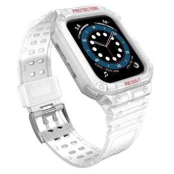 Transparent Strap with Armored Case for Apple Watch 42/44/45mm