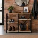 ModernHome Loft stiliaus virtuvinė lentyna su kabliukais 90 cm, šviesus ąžuolas