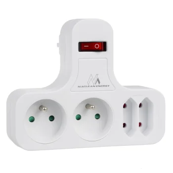 Maclean MCE224 4 Lizdų Elektros Šakotuvas su Jungikliu, Baltas