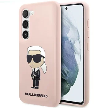 Karl Lagerfeld dėklas Samsung Galaxy S23 telefonui Silicone Ikonik, rožinis