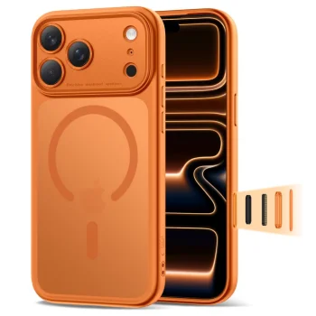 Tech-Protect Magpeak MagSafe CC Case for iPhone 17 Pro Max Matte Orange