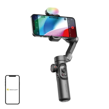 AOCHUAN Smart XE trijų ašių vaizdo stabilizatorius su RGB apšvietimu, juodas
