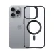 3mk Satin Armor MagCase dėklas iPhone 16 Pro Max, skaidrus su juodu rėmeliu