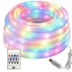 Lanksčioji RGBic neoninė LED juosta 5m USB su Bluetooth programėle ir pulteliu