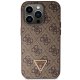 Guess iPhone 14 Pro Case PU Leather Metal Logo Strass Crossbody, Brown