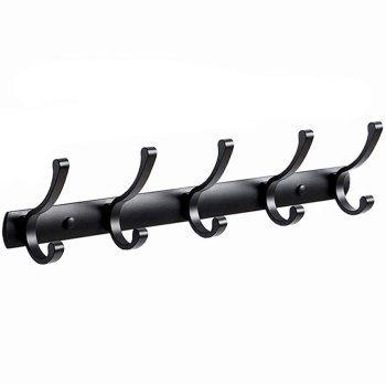 Wall-mounted clothes rack, black