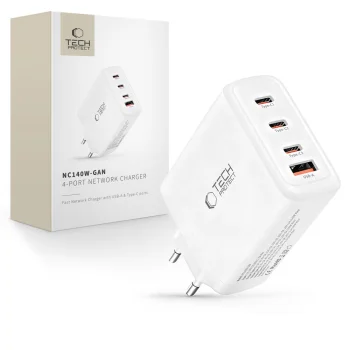Tech-Protect NC140W-GAN 4-Port 140W Wall Charger - White