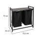 2-Compartment Laundry Basket with Shelf 80L Loft