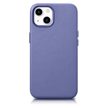 iCarer natūralios odos dėklas iPhone 14 Plus su MagSafe, Light Purple