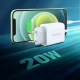 Sieninis USB įkroviklis Ugreen PD 3.0 QC 4.0+ 20W 3A, baltas