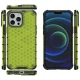 Dėklas iPhone 13 Pro Max su Honeycomb dizainu ir TPU rėmeliu, žalias