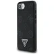 Guess Grained Hot Stamp Peony Triangle Logo MagSafe dėklas iPhone 16e, juodas