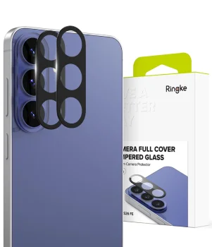 Ringke Camera Full Cover 2-Pack Tempered Glass for Samsung Galaxy S26 FE, Black