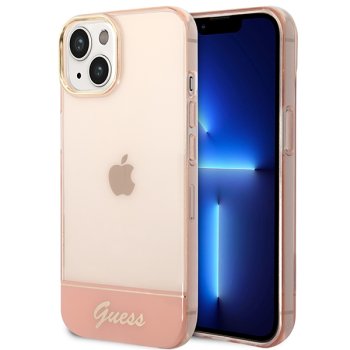 Guess Translucent Case for iPhone 14 Plus, Pink