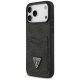 Guess 4G Double Card Triangle dėklas iPhone 17 Pro Max telefonui, juodas