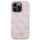 Guess 4G Metal Logo dėklas ir 5000mAh MagSafe išorinė baterija iPhone 15 Pro, rožinis