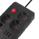 Ilgintuvas Maclean MCE393 B, 4 lizdai, 3x USB, 2500 W, 3 m, juodas