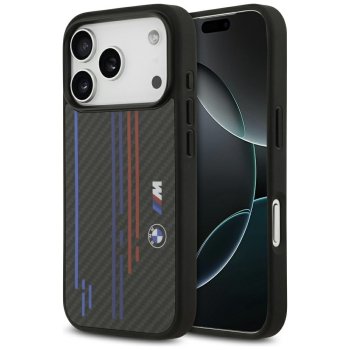 BMW dėklas iPhone 17 Pro telefonui M Kevlar Lines & Logo MagSafe, juodas