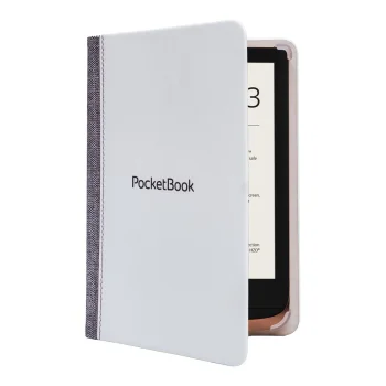 Atverčiamasis dėklas PocketBook Touch Lux 5 / Lux 4 / HD 3, Basic 2 / Lux 2 / Color 6", baltas