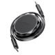 Ištraukiamas laidas Acefast C13-03 USB-C – USB-C 60W, 0.8m, juodas