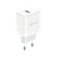 Dudao A20EU USB-A 18W wall charger - white + USB-A - USB-C cable