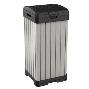 Keter Rockford 125L Outdoor Waste Bin, Brownish Gray - Anthracite